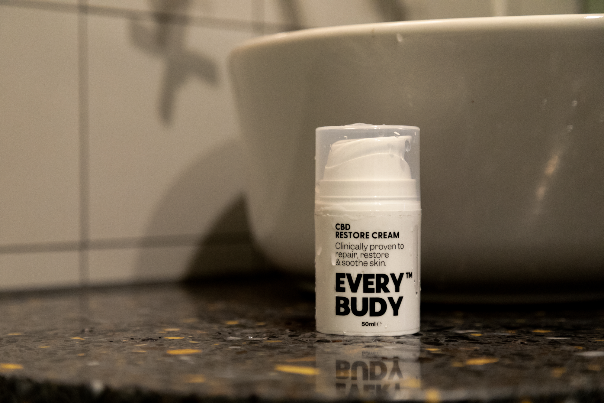 cream by basin